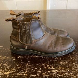 Skechers Men's Blaine Orsen Ankle Boot Chelsea Pull On Dark Brown Leather Size 9